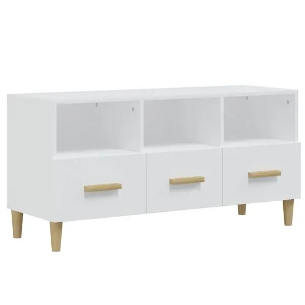I lager vidaXL Tv-bänk vit 102x36x50 cm konstruerat trä
