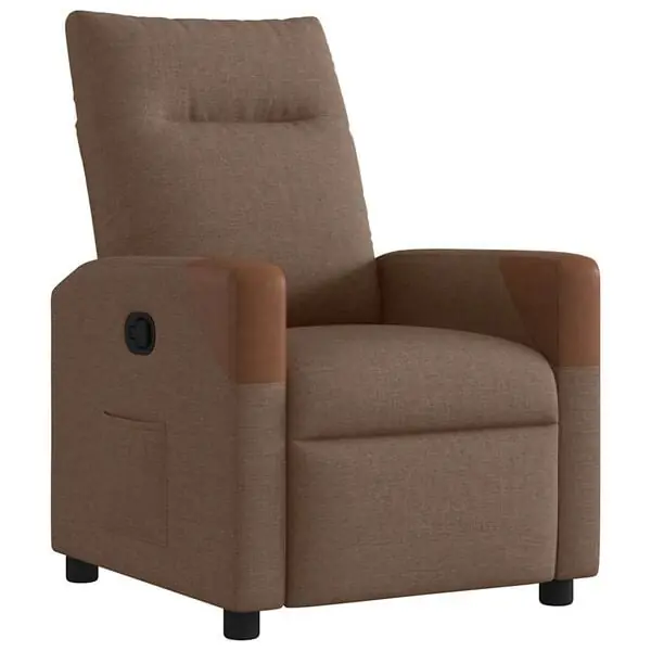 vidaXL Reclinerfåtölj brun tyg Lågt pris