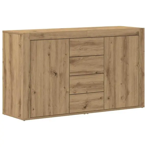 vidaXL Sideboard med låda Artisan Ek 120 x 36 x 69 cm Konstruerat trä Lågt pris