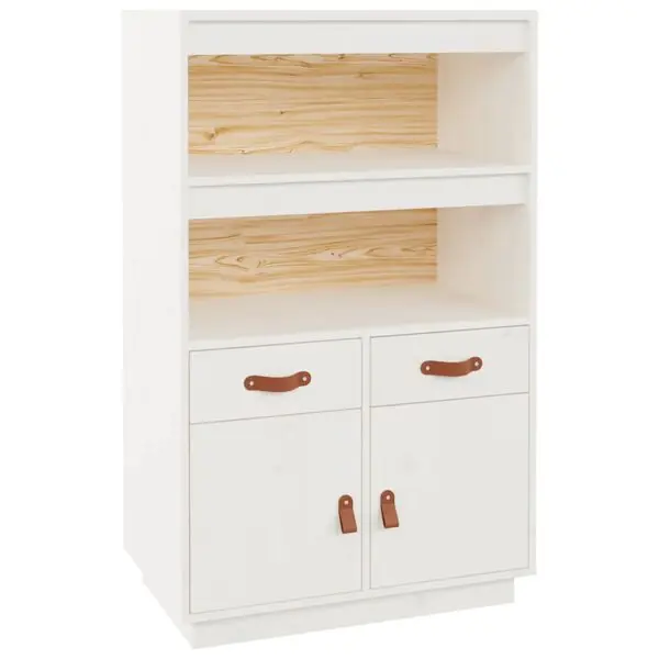 vidaXL Vitrinskåp vit 34x40x108,5 cm massiv furu Reapris