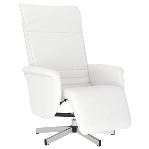 vidaXL Reclinerfåtölj med fotstöd vit konstläder Extra rabatt