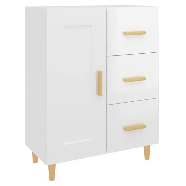 Erbjudandepris vidaXL Skänk vit högglans 69,5x34x90 cm konstruerat trä