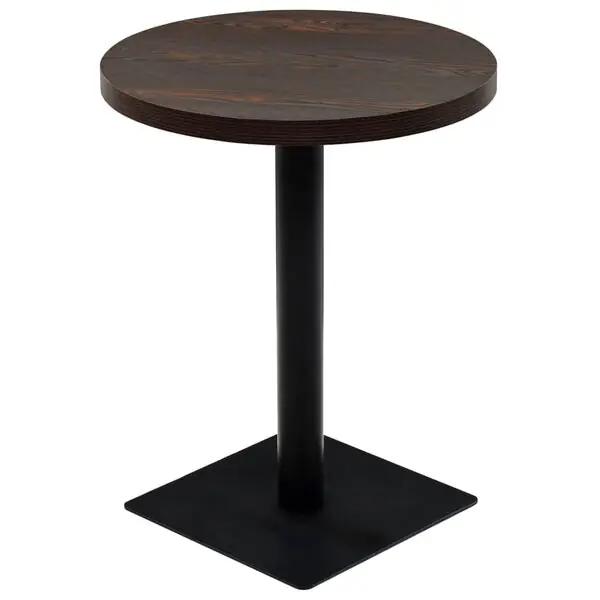vidaXL Bistrobord MDF och stål rund 60x75 cm mörk aska Köp online