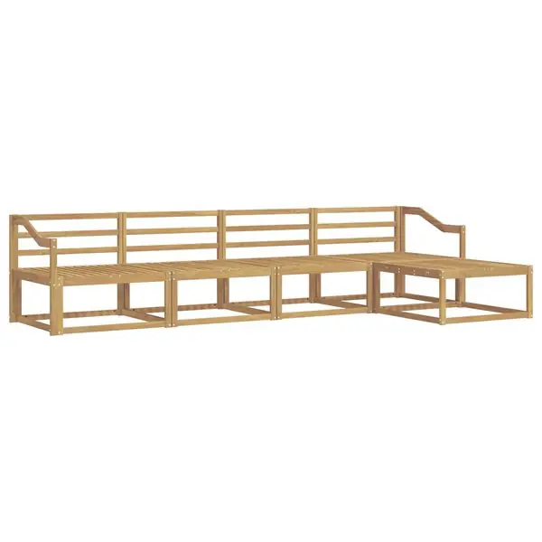 Kampanjpris vidaXL Utomhussoffset 5 pcs Vit 325 x 162,5 x 73 cm Massivt Akaciaträ