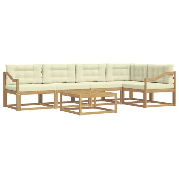 Sänkt pris vidaXL Utomhussoffset 6 pcs Vit och grädde 79 x 79 x 37 cm Polyester