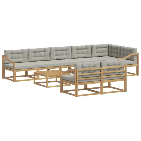 vidaXL Utomhussoffset 9 pcs Vit och ljusgrå 79 x 79 x 37 cm Polyester Utförsäljning