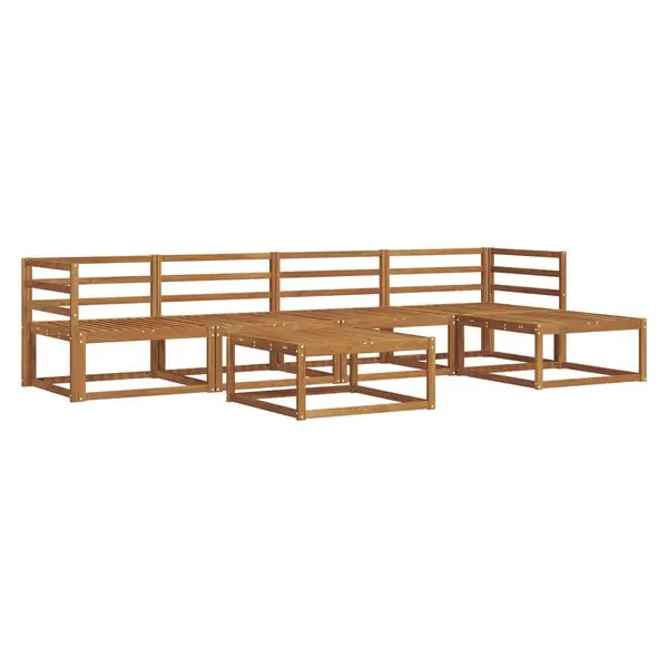 vidaXL Utomhussoffset 6 pcs Naturfärg Massivt Akaciaträ Nedsatt pris
