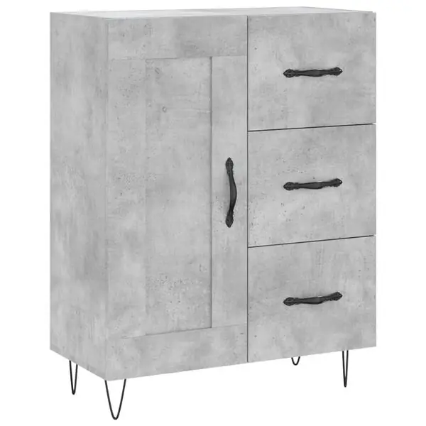 Rea vidaXL Skänk betonggrå 69,5x34x90 cm konstruerat trä