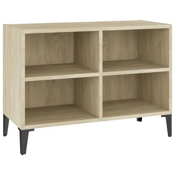 Erbjudande vidaXL TV-bänk med metallben sonoma-ek 69,5x30x50 cm