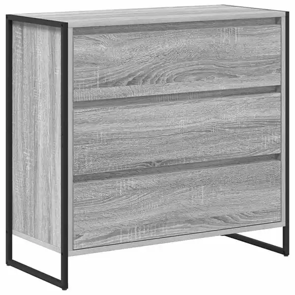 vidaXL Sideboard med låda Grå Sonoma 79 x 36 x 75.5 cm Konstruerat trä Premium