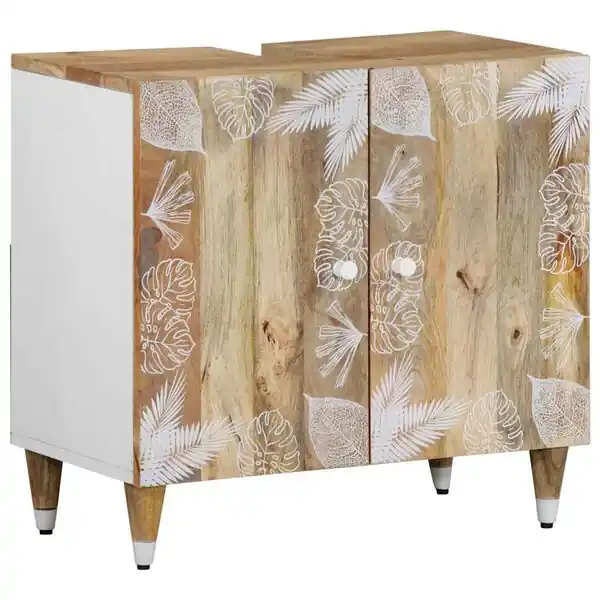 vidaXL Tvättställsskåp 62x33x58 cm massivt mangoträ Begränsat antal