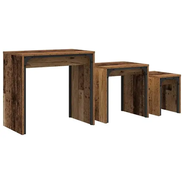 Handla nu vidaXL Kaffeebord 3 pcs Gammalt trä Konstruerat trä