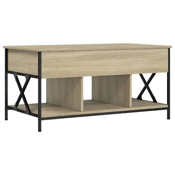 Fynd vidaXL Soffbord sonoma-ek 100x55x50 cm konstruerat trä och metall