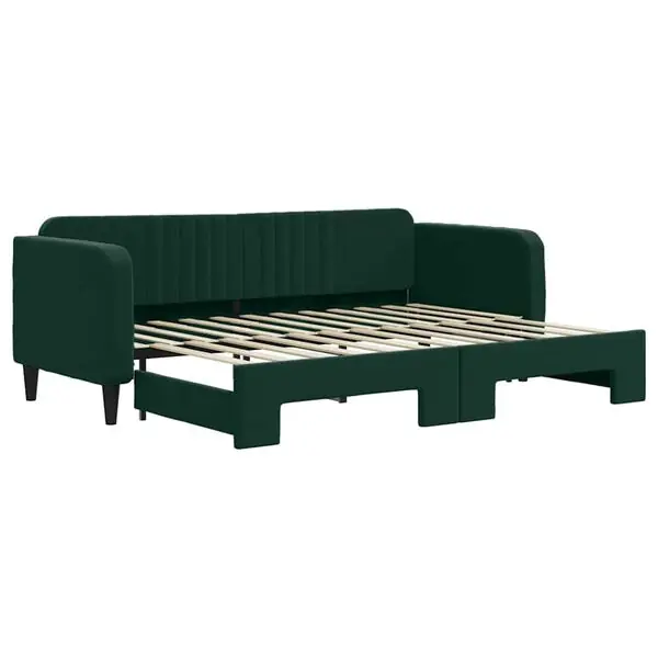 Reapris vidaXL Dagbädd utdragbar mörkgrön 80x200 cm sammet