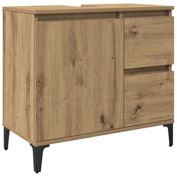 vidaXL Tvättställsskåp ek 65x33x60 cm konstruerat trä Expressleverans
