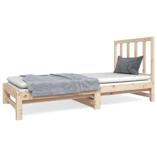 vidaXL Utdragbar dagbädd 2x(90x190) cm massiv furu Billigare