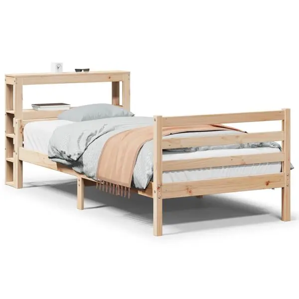 Trygg betalning vidaXL Sängram med huvudgavel 100x200 cm massiv furu