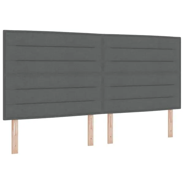 vidaXL Bäddfjäder med madrass med led Mörkgrå 200 x 200 cm tyg Begränsat antal