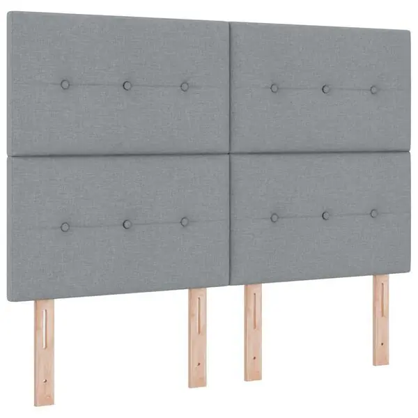 vidaXL Bäddfjäder med madrass med led Ljusgrå 140 x 190 cm tyg Handla nu