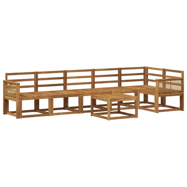 vidaXL Utomhussoffset 7 pcs Naturlig Massivt Akaciaträ Reapris