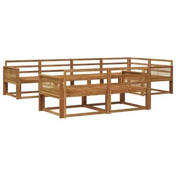 vidaXL Utomhussoffset 7 pcs Naturlig Massivt Akaciaträ Premium