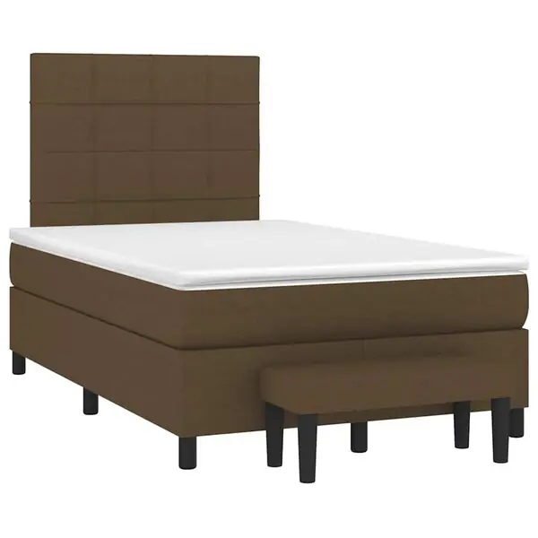 vidaXL Ramsäng med madrass mörkbrun 120x190 cm tyg Lägg i varukorgen
