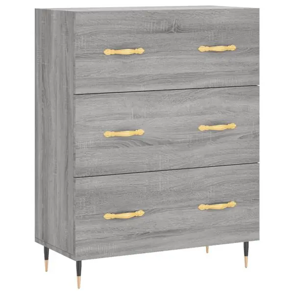 vidaXL Skänk grå sonoma 69,5x34x90 cm konstruerat trä Rabatt