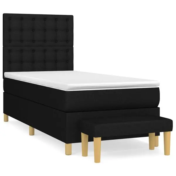 Nedsatt pris vidaXL Ramsäng med madrass svart 90x200 cm tyg
