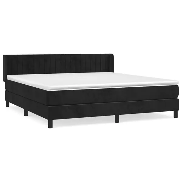 Utförsäljning vidaXL Ramsäng med madrass svart 160x200 cm sammet