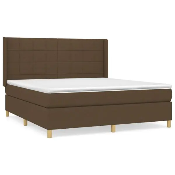 Kundfavorit vidaXL Ramsäng med madrass mörkbrun 160x200 cm tyg