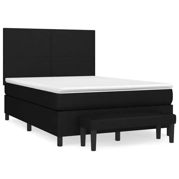 vidaXL Ramsäng med madrass svart 140x190 cm tyg Erbjudandepris