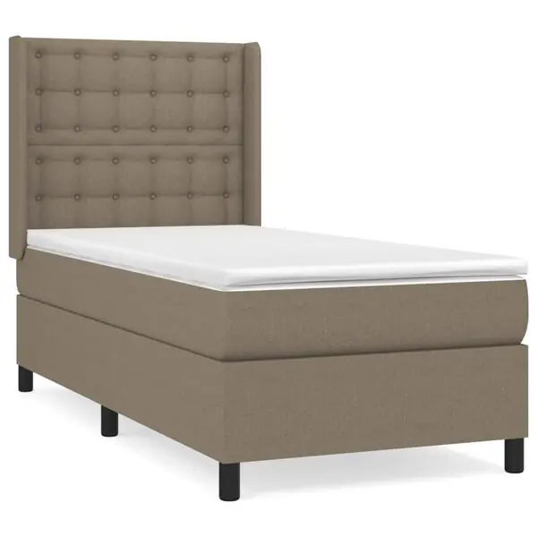 Expressleverans vidaXL Ramsäng med madrass taupe 90x190 cm tyg