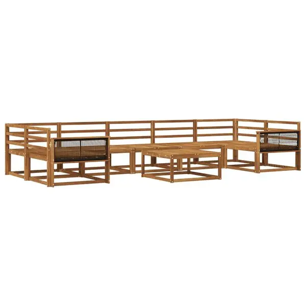 vidaXL Utomhussoffset 8 pcs Naturlig Massivt Akaciaträ Snabb frakt