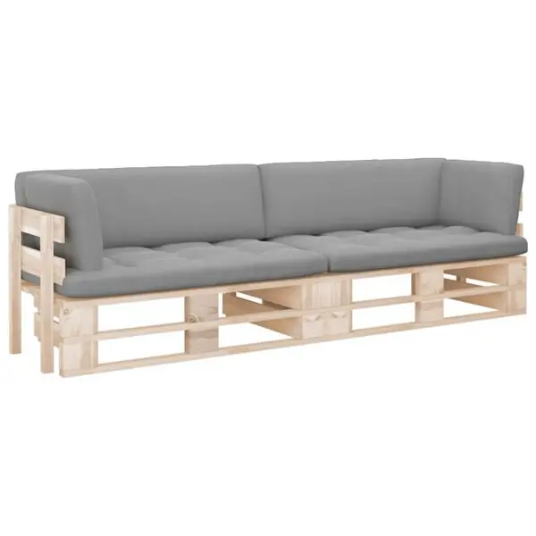 Fynd vidaXL Pallsoffa 2-sits med dynor impregnerad furu