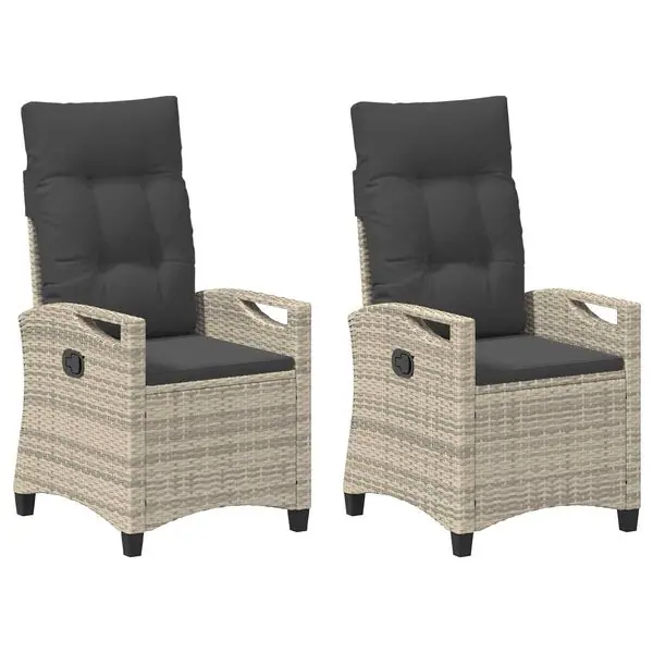 vidaXL Trädgård Stol 2 pcs Ljusgrå och mörkgrå 56 x 60 x 112 cm Rea