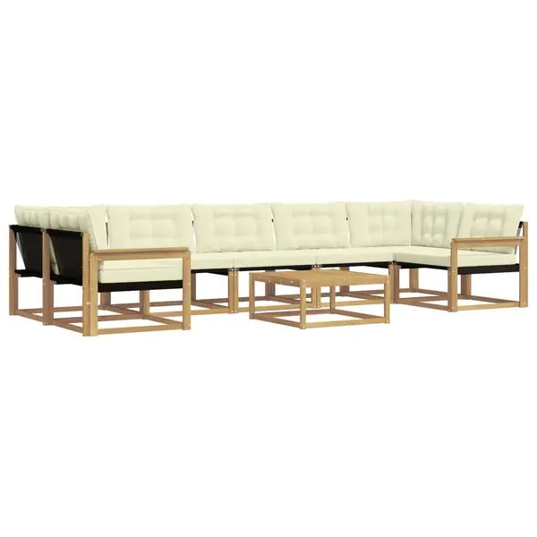 vidaXL Utomhussoffset 8 pcs Vit och grädde 79 x 79 x 37 cm Beställ idag