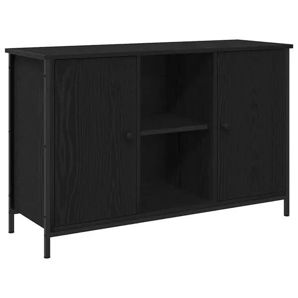 vidaXL TV-bänkset Svart Ek 101 x 35 x 65 cm Konstruerat trä Bästa pris
