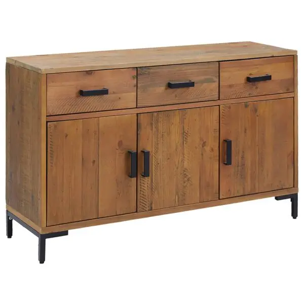 vidaXL Skänk brun 110x35x70 cm massiv furu Beställ idag
