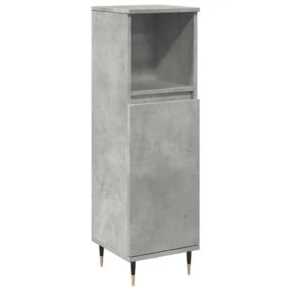Premium vidaXL Badrumsskåp betonggrå 30x30x100 cm konstruerat trä