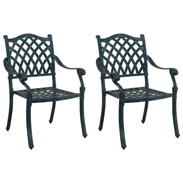 Begränsad tid vidaXL Trädgård Stol 2 pcs Grön 56 x 55 x 92,5 cm Aluminium