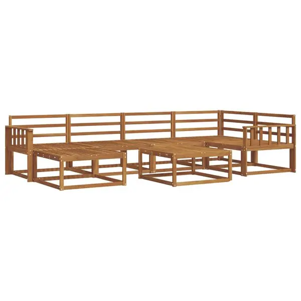 vidaXL Utomhussoffset 7 pcs Naturfärg Massivt Akaciaträ Sänkt pris