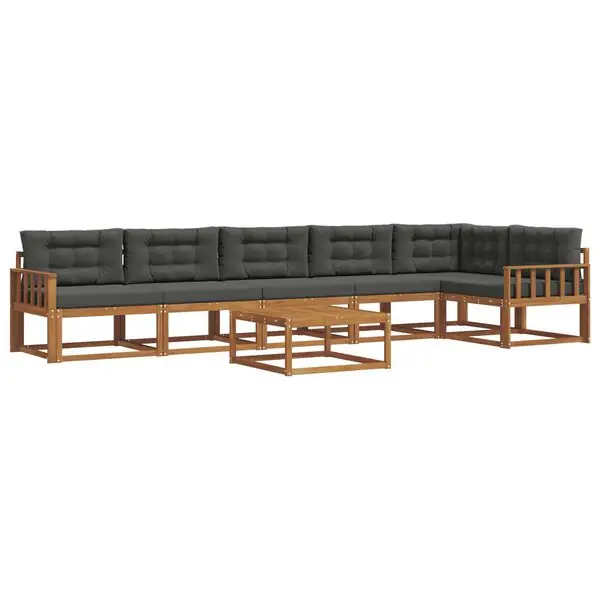 vidaXL Utomhussoffset med kudde 7 pcs Naturlig och Antracit Erbjudande