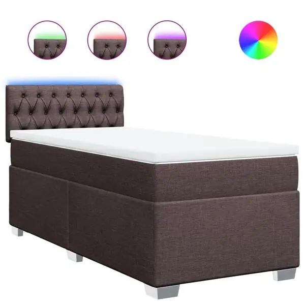 Kundfavorit vidaXL Ramsäng med madrass mörkbrun 80x200 cm tyg