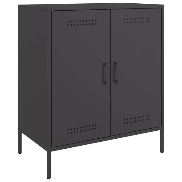 Premium vidaXL Skänk svart 68x39x79 cm stål