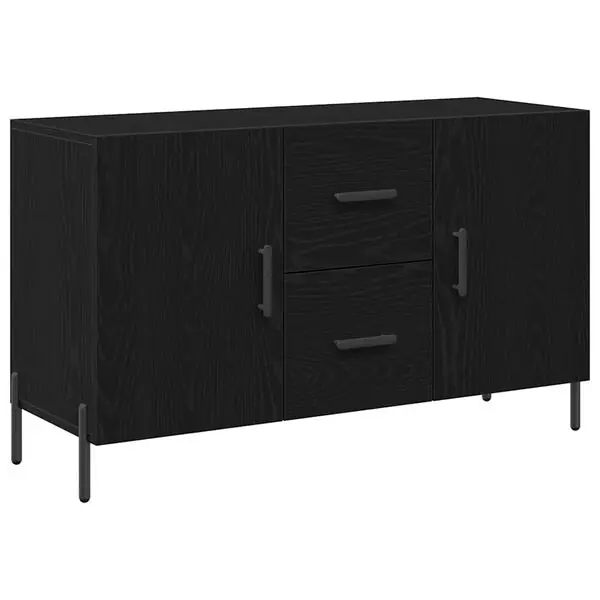 vidaXL Sideboard med låda Svart Ek 100 x 36 x 60 cm Konstruerat trä Beställ nu
