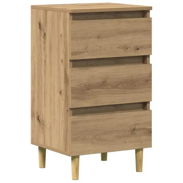 Outlet vidaXL Sängbord artisan ek 40x35x69 cm konstruerat trä
