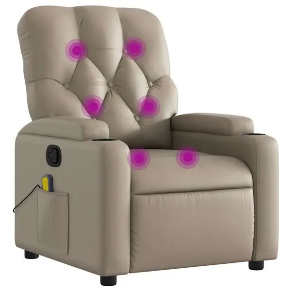 vidaXL Massagefåtölj cappuccino konstläder Fri frakt