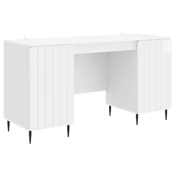 vidaXL Skrivbord Vit högglans 142,5 x 50 x 75 cm Konstruerat trä Begränsat erbjudande