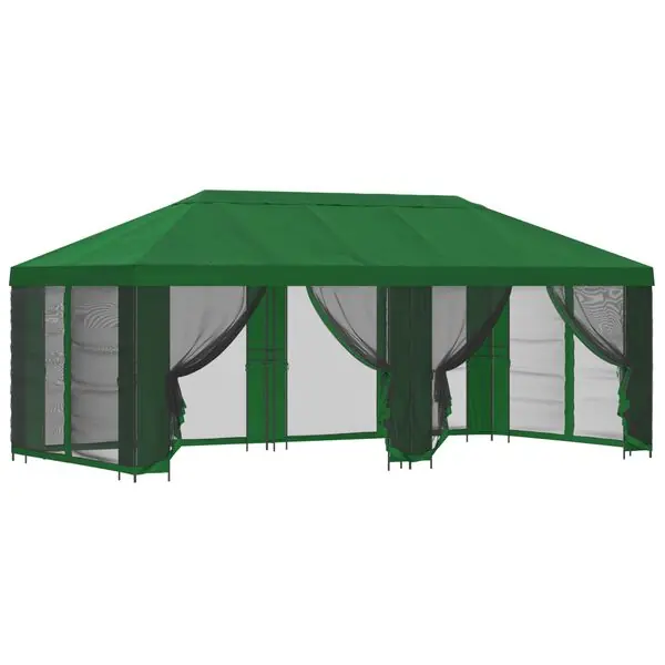vidaXL Paviljong med väggar 6 x 3 m Grön Polyester och Stål 190 Fynd