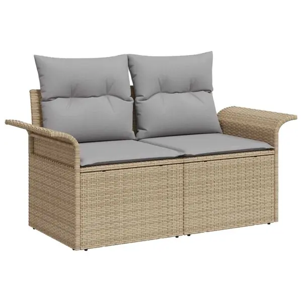 Köp nu vidaXL Trädgårdsoffa med kudde Beige 141 x 62 x 69cm konstrotting
